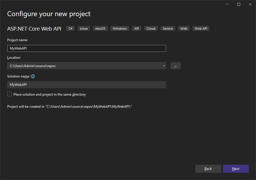 configure new project